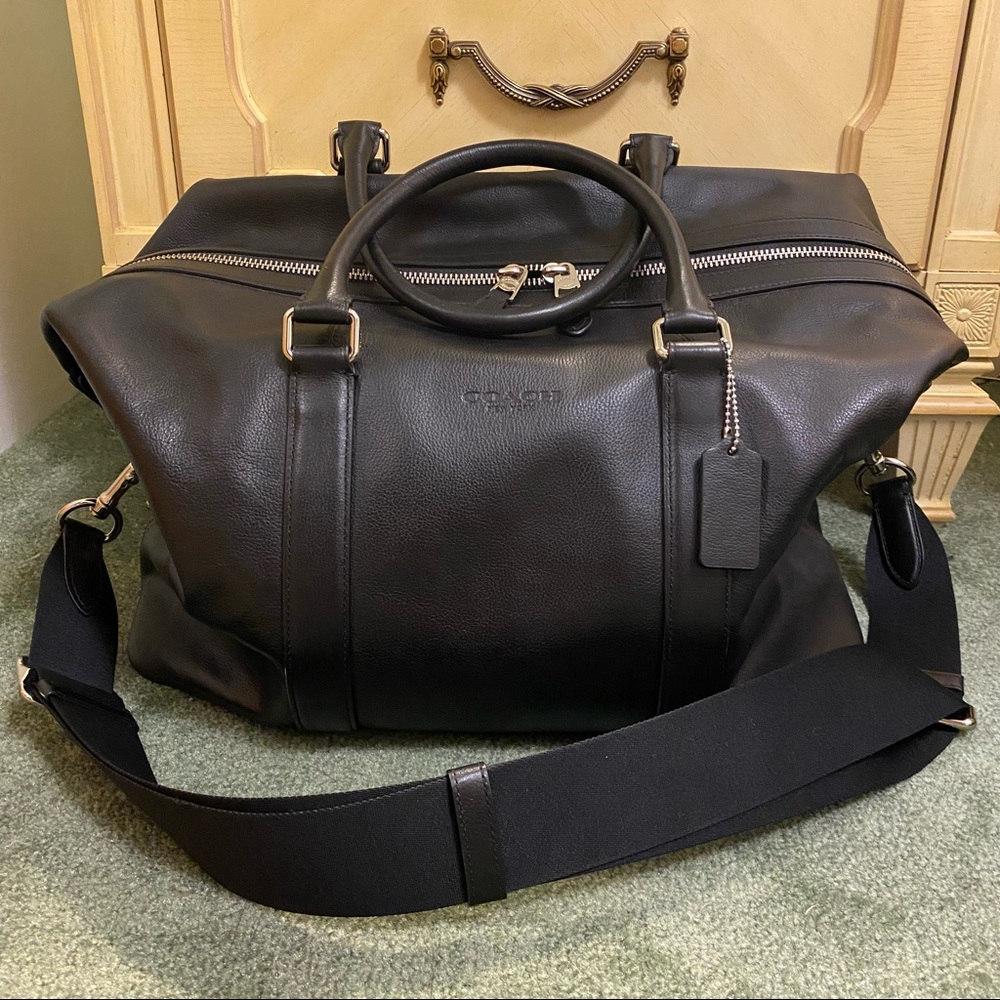 Coach all leather duffel bag